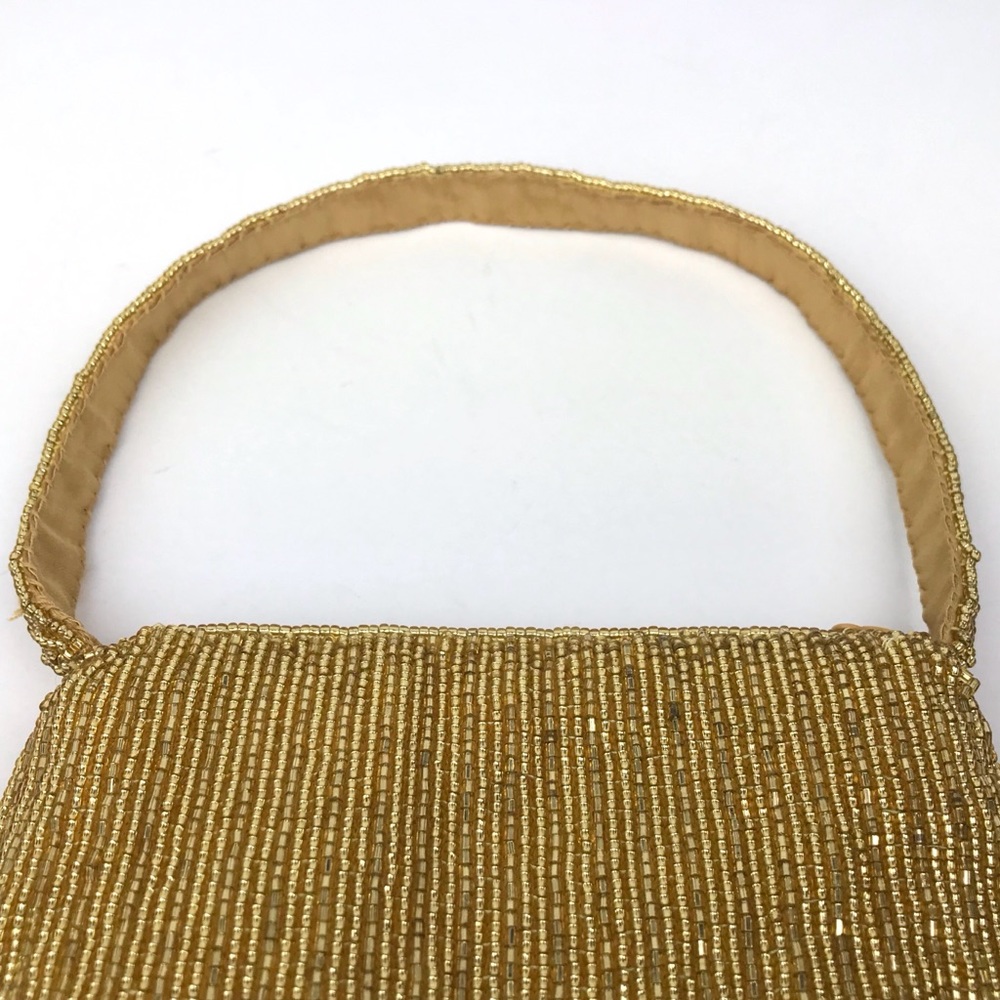 La Regale Gold Beaded Handbag Wristlet Clutch Bag - Picture 4 of 8